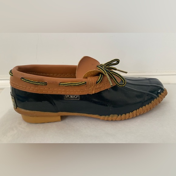 Vintage Sporto Aroostik duck shoes, navy blue, size 9M. Used, in original box. - Picture 2 of 7